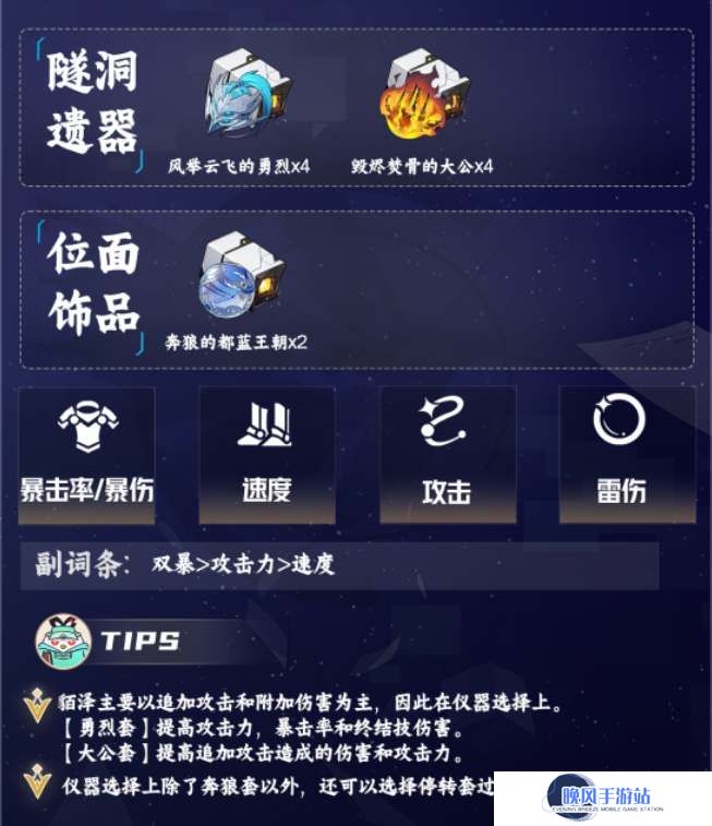 崩坏星穹铁道貊泽遗器套装搭配推荐