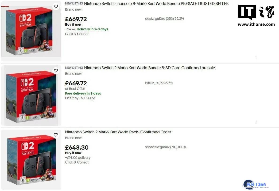任天堂Switch 2遭黄牛疯抢，eBay高价成交记录频现